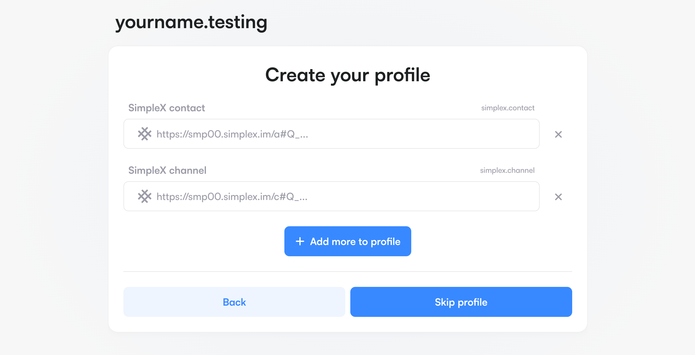 Create your profile